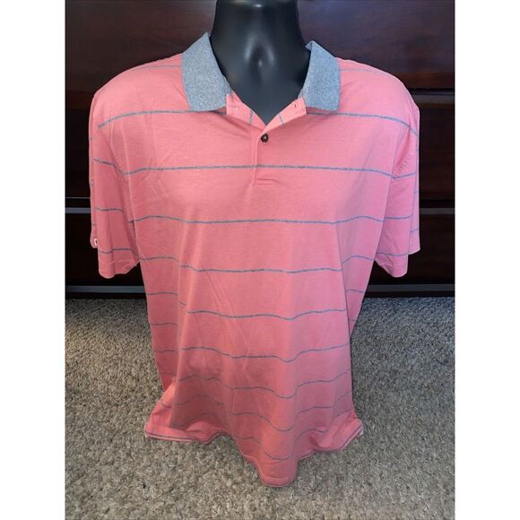 Linksoul Tempus Fugit Polo Golf Shirt Mens Size XL Multicolor Short Sleeve - Picture 1 of 8